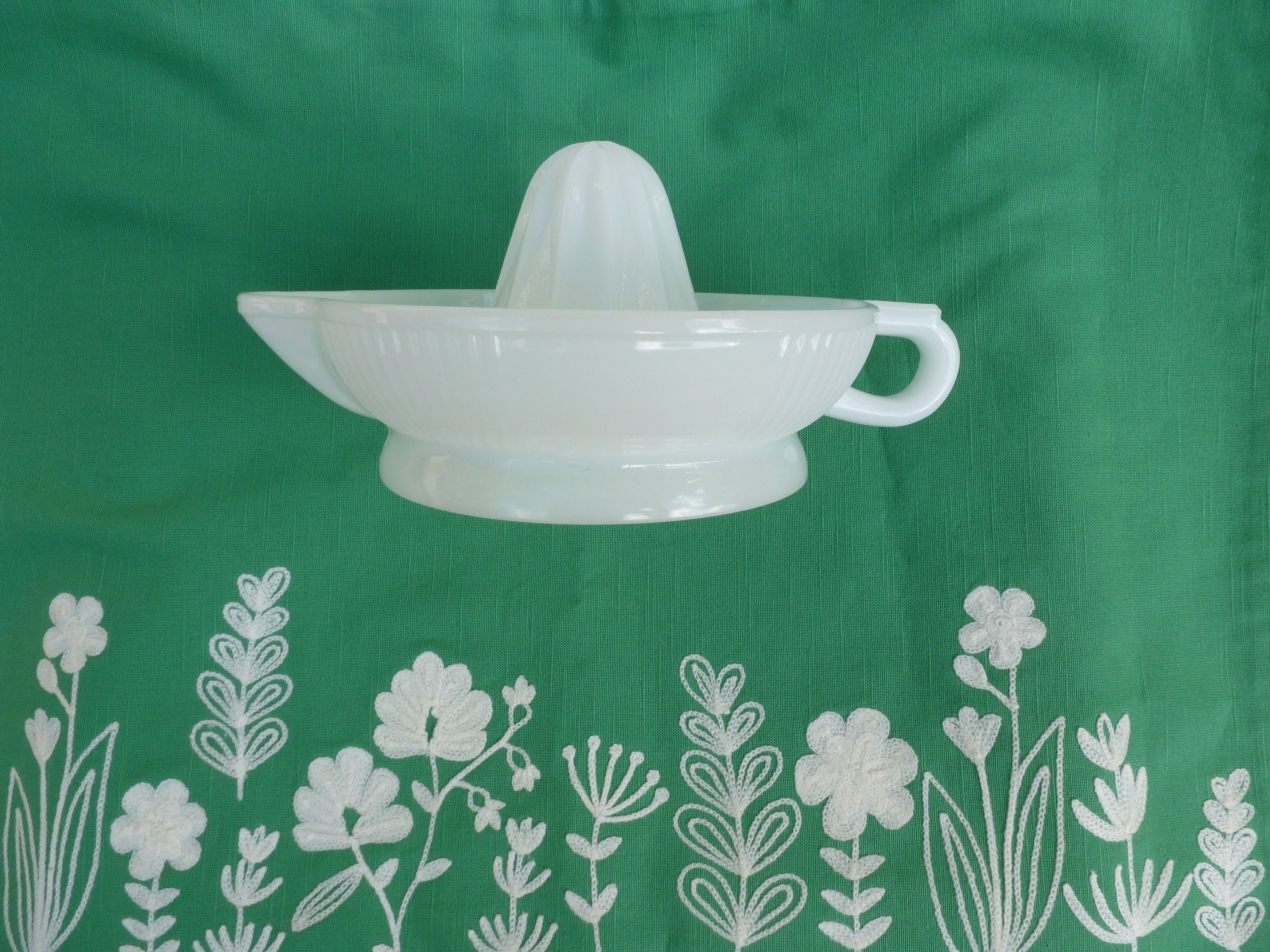 Vintage White Milk Glass Juicer