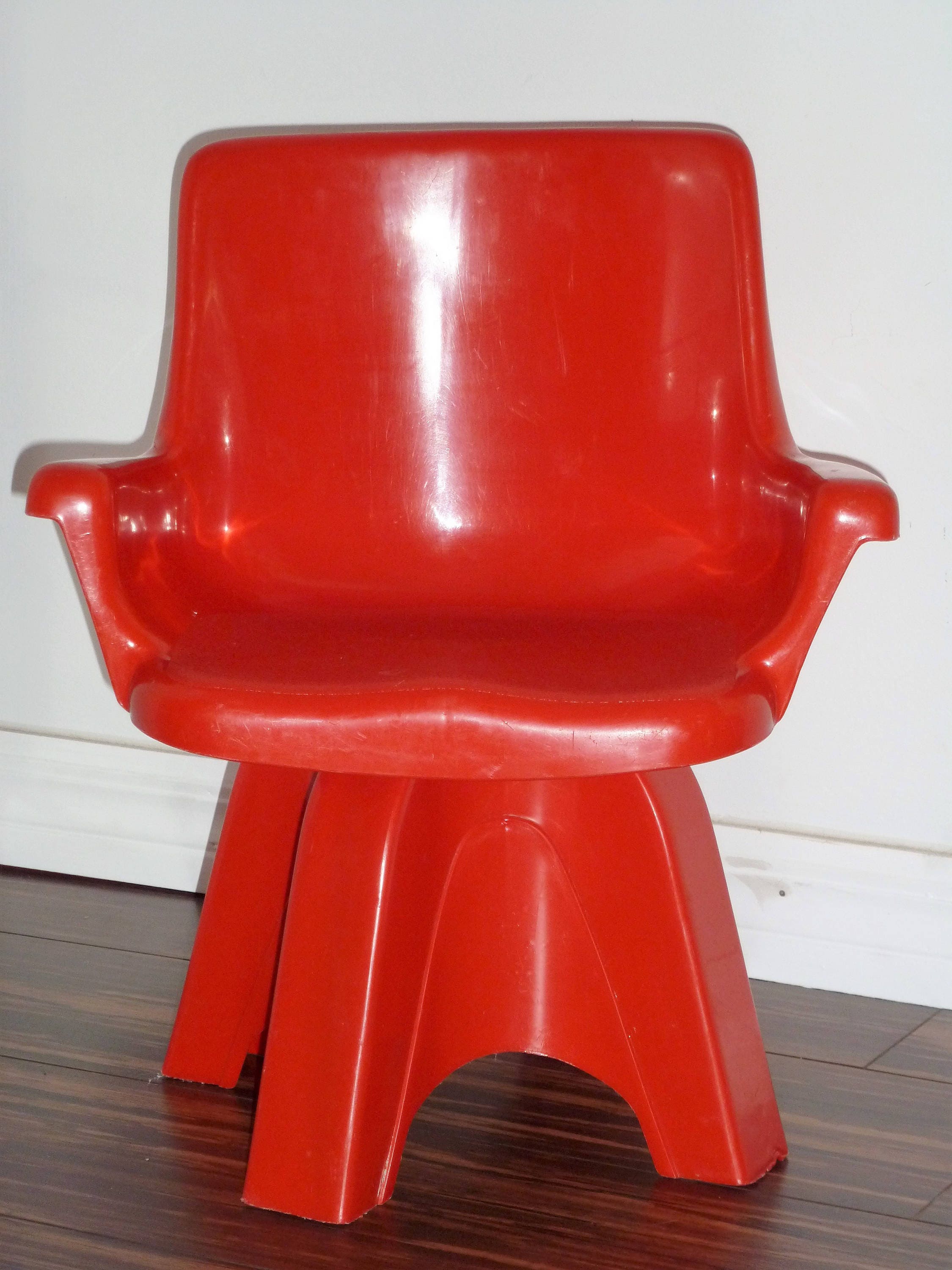 red nursery chair