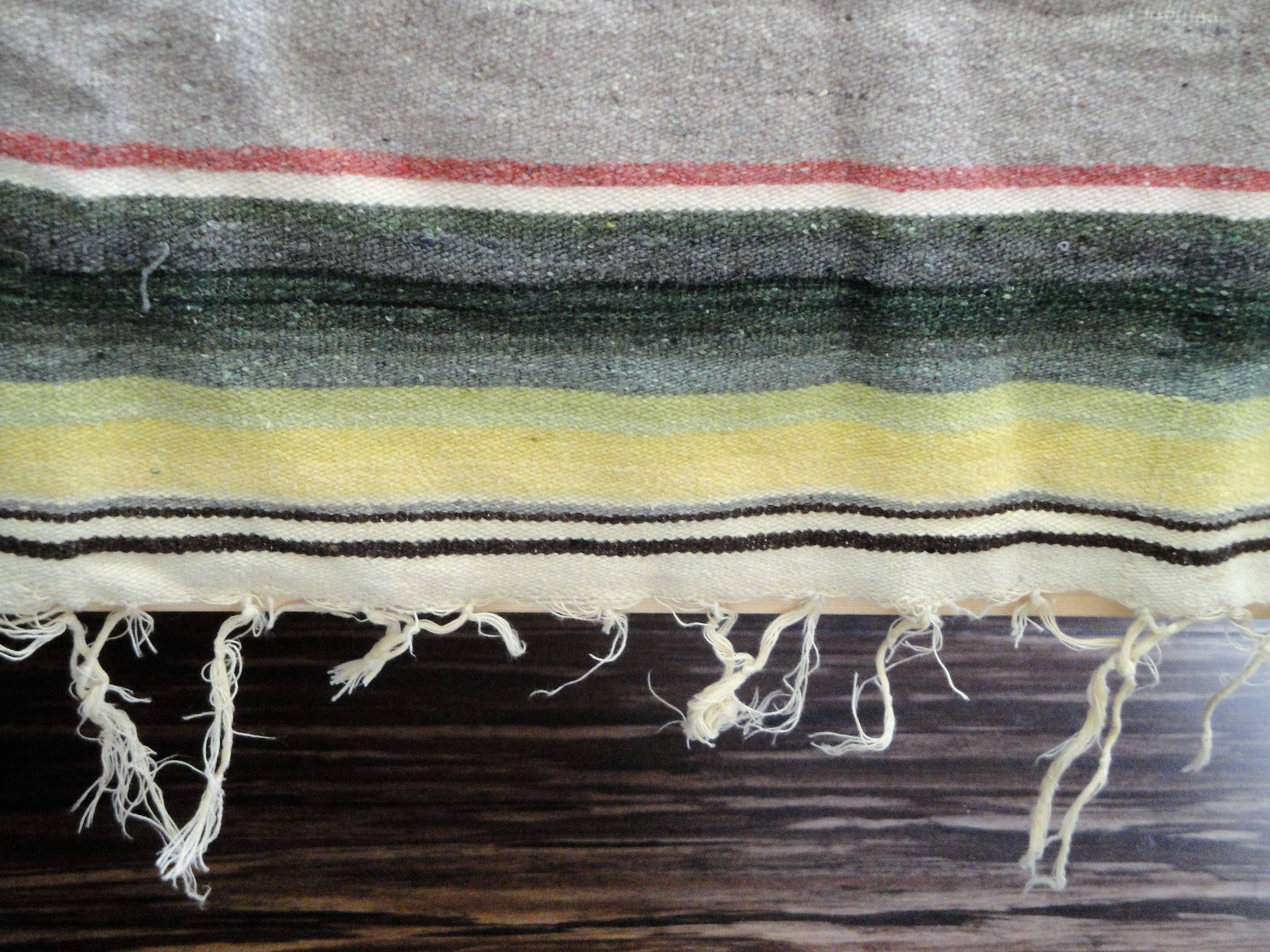 Authentic Vintage Saltillo Blanket Featuring Very Rare Grey and Pastel