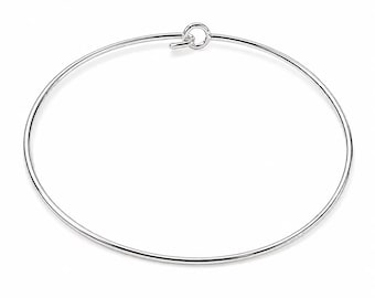 925 Sterling Silver Minimalist Choker Necklace | Solid Silver Wire Torque Collar Necklace