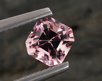 1.80ct Pink Tourmaline Gemstone, USA Seller, Baby Pink Hue, Square Shape (Asscher Cut), Good Quality Natural Gem, Lost-Wax Jewelry Supply