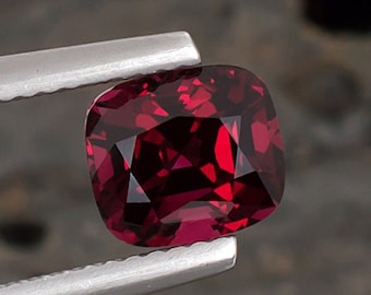 2.11ct Certified Red Spinel Gemstone, USA Seller, Cushion Shape, AGL Lab Certificate, Fine Quality Natural Untreated Loose Gem from Burma