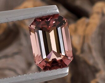 1.93ct Pink Tourmaline Gemstone, USA Seller, Winsome Pink to Peach Hues, Emerald Shape, Loose Fine Quality Natural Gem from the Congo Basin