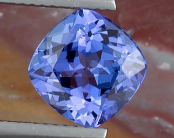 3.08ct Tanzanite Gemstone, 8.88x8.89x5.37mm, Blue Violet Color, Square Cushion Shape Fine Quality Ring Size Loose Natural Gem from Tanzania