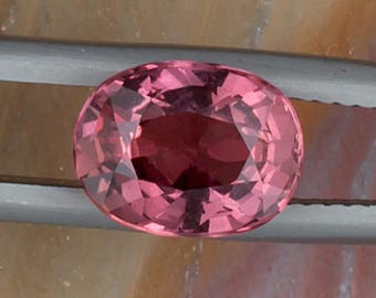 3.25ct Pink Sapphire Gemstone, Natural & Untreated Oval Shape Loose Precious Gem, American Gemological Laboratories Certificate, Custom Ring