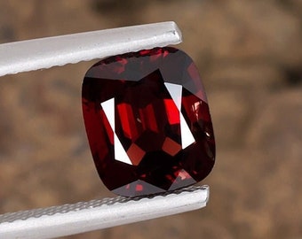 2.98ct Red Spinel Gemstone, USA Seller, Rich Wine-Red Color, Faceted Cushion Shape, Natural Loose Gem for Custom Men's Ring Jewelry Making