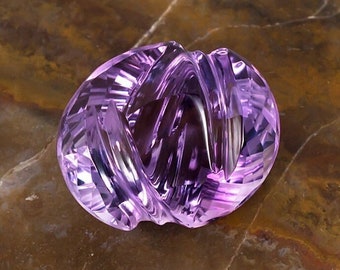 14.43ct Amethyst Fantasy Cut Gemstone, USA Seller, Purple Color, Oval Shape Faceted Quartz Mineral Gem, Custom Jewelry Making Supply
