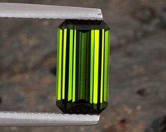 2.62ct Tourmaline Gemstone, USA Seller, Green Color, Emerald Shape Natural Faceted Gem, Jewelry Making Supply for Jewelers & Designers