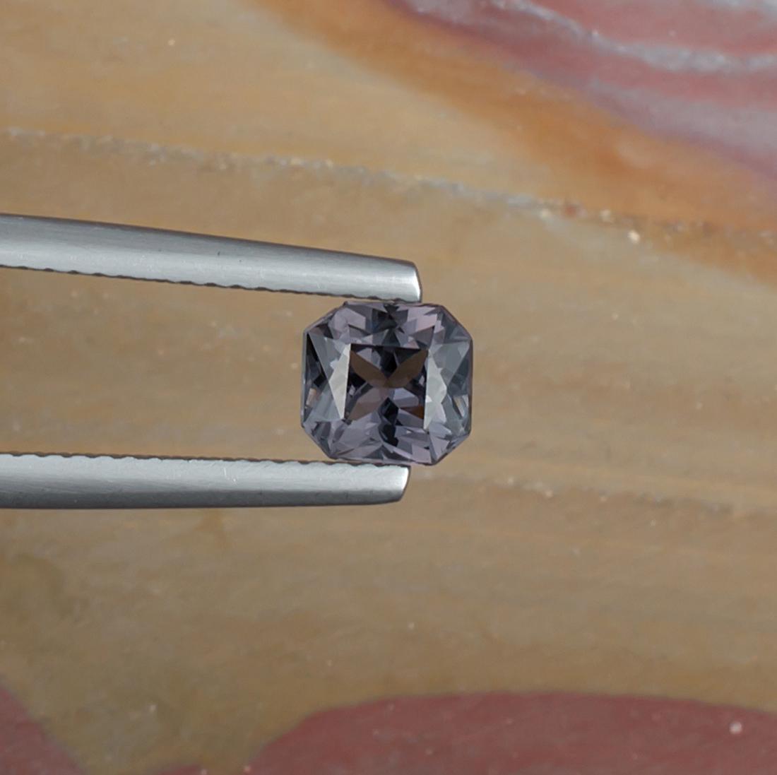 1.04ct Purple Spinel Gemstone, 5.79x5.50x3.95mm, Lavender Hue, Radiant Shape Natural Loose Gem from Burma, Necklace & Ring Jewelry Making