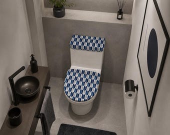 Juego de tapa de asiento y cubierta de tanque de inodoro Yagasuri Azul