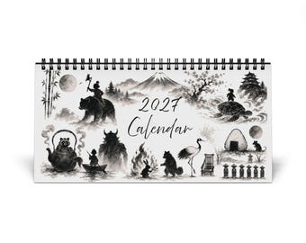 Calendario de escritorio 2027: 12 meses de cuentos populares tradicionales japoneses (versión en inglés)