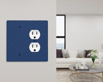 Switch Cover 2Gang 1 Duplex 20260704 　青海波　藍色