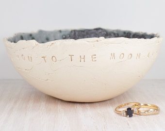 priority shipping home decor blue ring dish handmade candle holder teen gift pottery jewelry dish