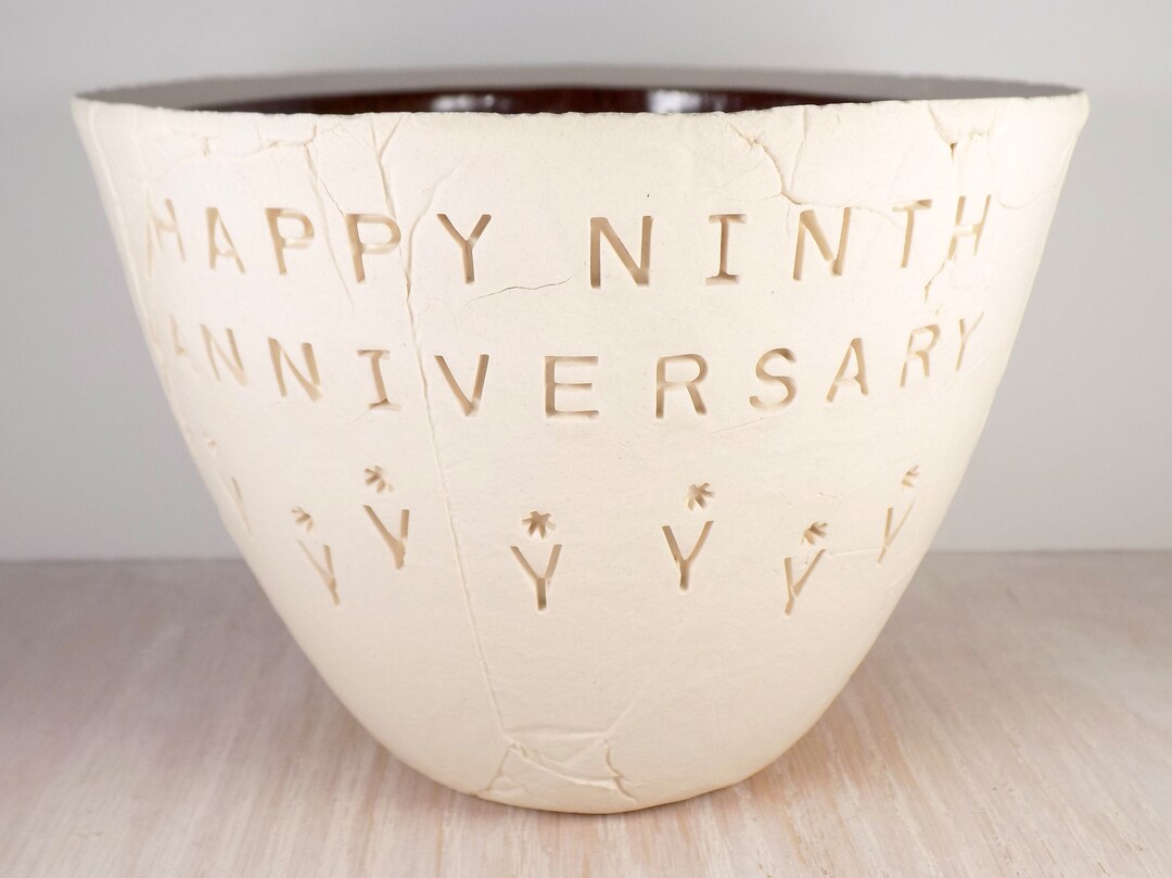 Ninth Wedding Anniversary Pottery Bowl 9th Anniversary Gift Etsy