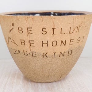 Quote Pottery Bowl What Lies Within Us Inspiration Gift  Stamped Pottery  Motivation Art  Graduation Gift Ralph Waldo Emerson