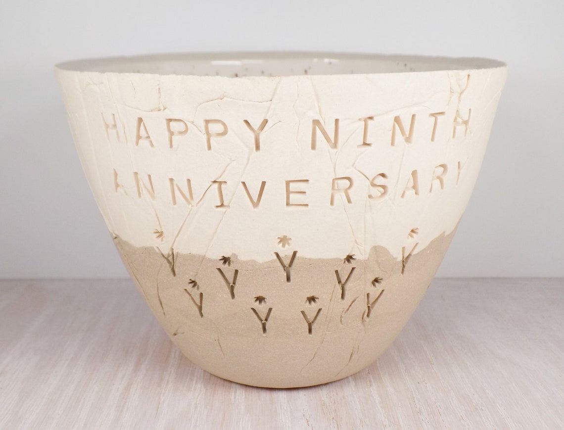 Ninth Wedding Anniversary Pottery Bowl 9th Anniversary Gift Etsy