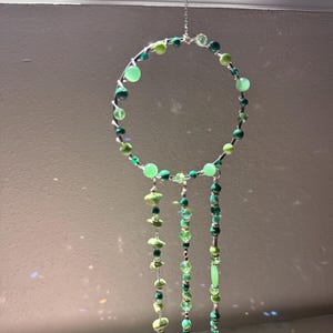 spring green  crystal suncatcher - mini decorative window hanging
