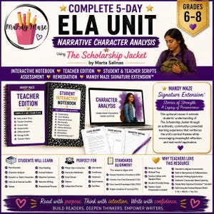 Unidad de 5 días para el análisis narrativo de personajes / La chaqueta de la beca / Grados 6-8