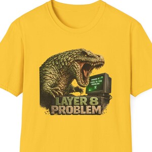Problème de couche 8 : T-shirt humoristique pour ingénieur réseau | T-shirt d'humour informatique | Cadeau pour administrateur système