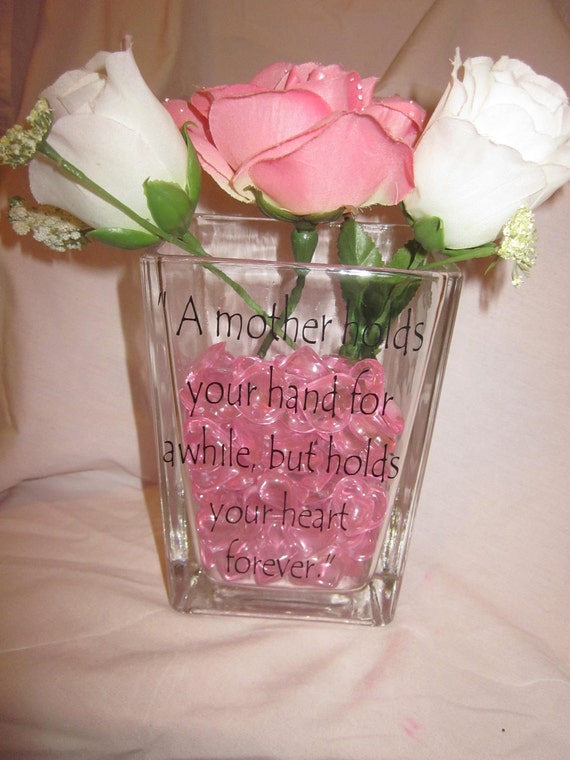 Items similar to Etched Mother's quote vase on Etsy