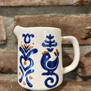 Vintage gettysburg PA Keramik-Krug-Ton - blaues und graues Steinzeug