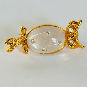 Vintage Clear Jelly Belly Owl Brooch Pin~Vintage Jelly Belly Pin~Vintage Costume Jewelry~Brooches~Vintage Jewelry