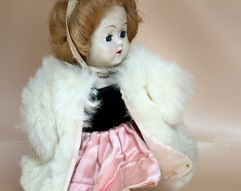 Vintage 1950s Ginny Doll, Vogue Molded Lash, Original Outfit