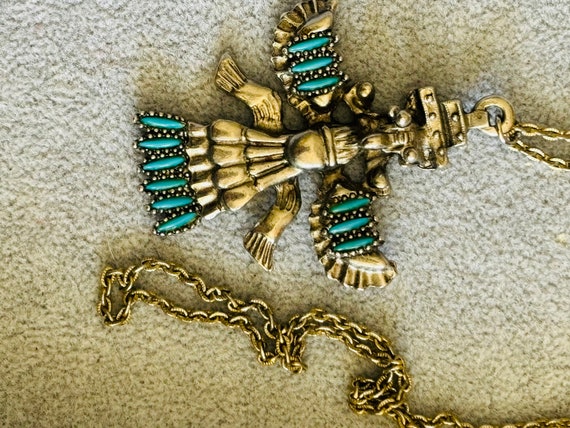 Vintage Turquoise Nightwing Navajo Talisman Nativ… - image 4