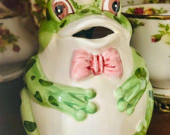 Vintage kikker met babykikker op kop en suiker "JAY IMPORT" RARE