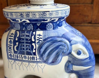 Vintage Bombay Company Decorative Chinoiserie Ceramic Elephant