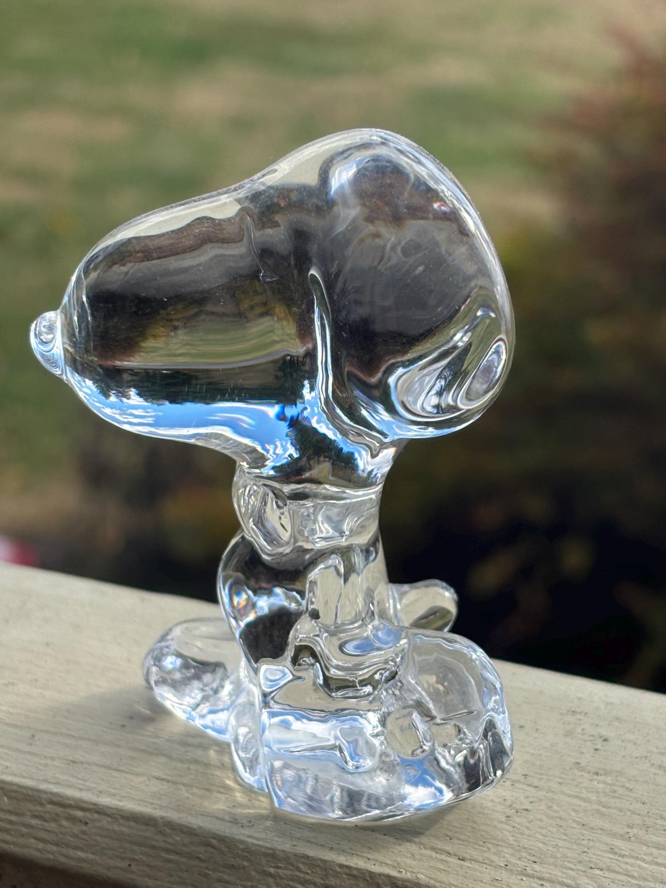 スヌーピーSNOOPYアンティーク・ビンテージ置物ブガッティ1928 1980s Sasaki Crystal Snoopy Figurine W/ Briefcase | Peanuts