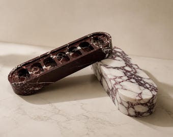 Étui à pilules et à bijoux en marbre à 7 compartiments