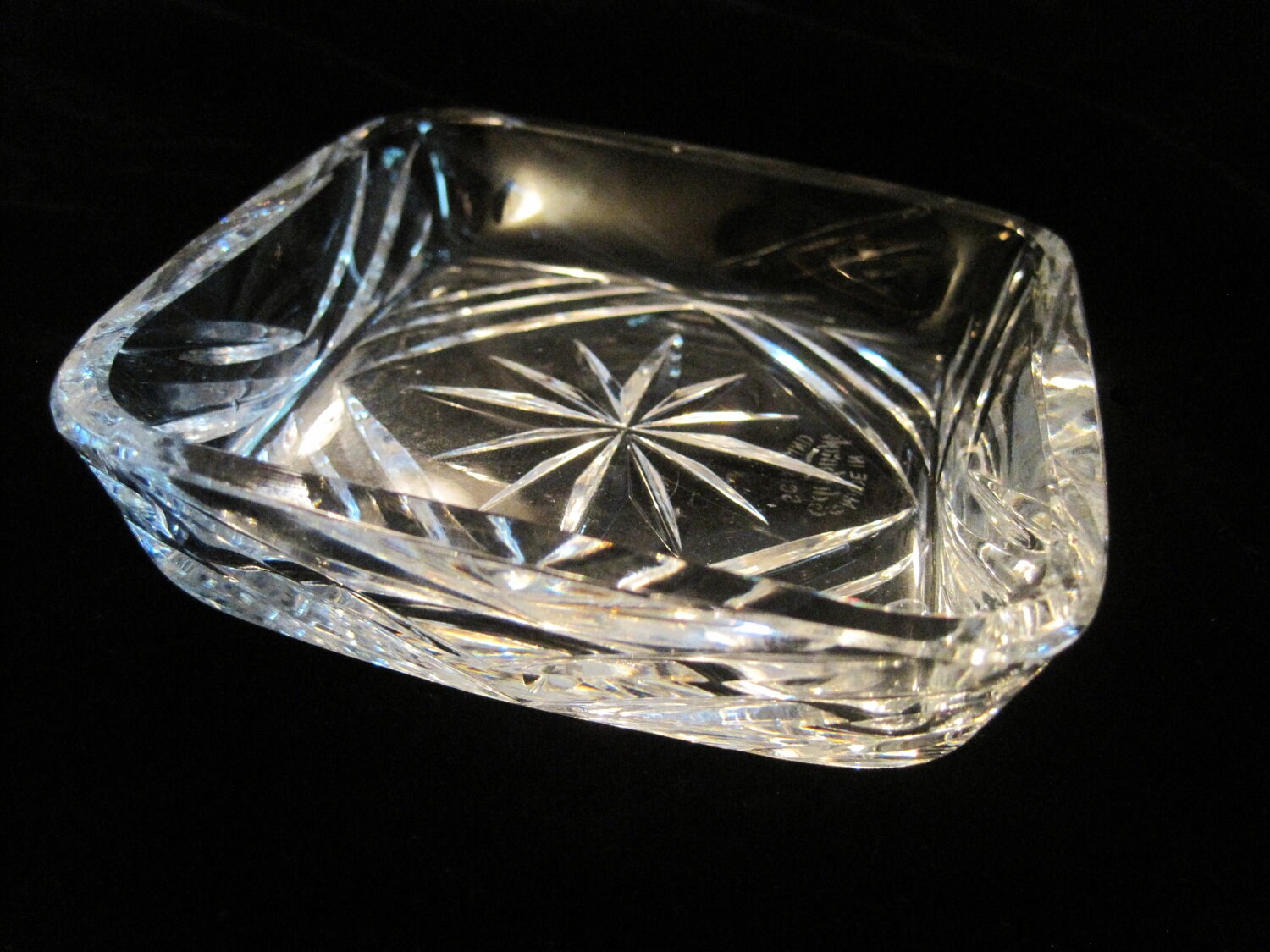 Square Crystal Dish Glasss Decorative Square Glass Trinket Etsy