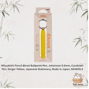 Mitsubishi &knot Ballpoint Pen, Jetstream 0.5mm, Ginger Yellow Carabiner Stationery