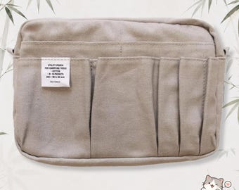 Delfonics Inner Carrying M Pouch | Water-Repellent Japanese Organizer Gray