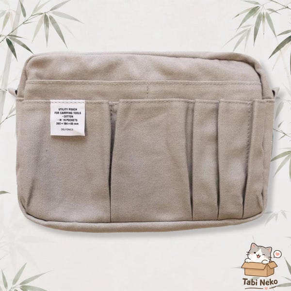 Delfonics Inner Carrying M Pouch | Gray (Light Gray) | Multi-Purpose Organizer | Japanese Storage Pouch