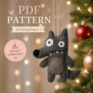 Felt Wolf Sewing Pattern PDF | Beginner Toy Tutorial (Instant Download)