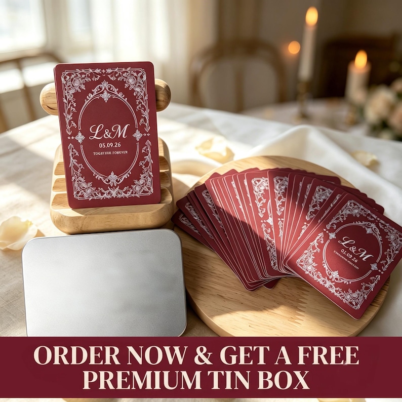 Personalized Vintage Garden Wedding Playing Cards, Custom Guest Book ...