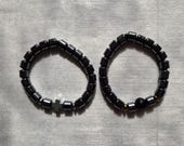2in1 Handmade Black Bead Silver Cross Bracelet | Minimalist Faith Jewelry