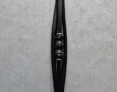 Black Leather Bracelet with Faceted Beads – Layered Minimalist Wristband