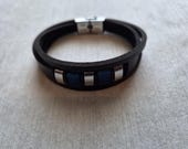 Minimalist Men’s Black Leather Bracelet | Gift for Him