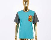 Ankara Print T-Shirt | Kente Fabric Pocket Tee | Wax Print | Afrocentric Unisex Top