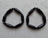 2in1 Beaded Bracelet Set for Men, Minimalist, Cylindrical Bead Jewelry, Gift for Him