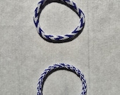 Handmade Blue & White Seed Bead Bracelet | Stretch Beaded | Unisex Boho Jewelry
