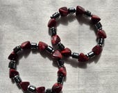 2in1 Handmade Marbled Bead Stretch Bracelet | Minimalist Beaded Jewelry