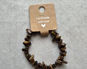 Handmade Tiger Eye Chip Bracelet | Natural Brown Gemstone, Boho Earthy Style