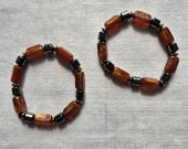 2in1 Handmade Unisex Jewelry, Stackable Beaded Bracelet, Elastic Bracelet, Gift for Him or Her
