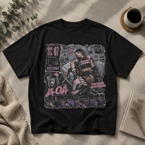 Y2K Mörk Grunge-skjorta, Error 404 Graphic T-shirt, Rosa Svart Streetwear, Comfort Colors®