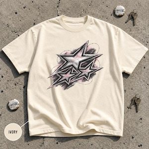 Y2K Star Comfort Colors® Shirt, Grunge Star Grafik-T-Shirt, Retro Streetwear T-Shirt, Alternatives Unisex-T-Shirt