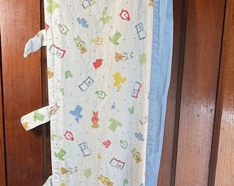 Vintage Eddie Bauer Home Nursery Teddy Bear Valance 59 Inch Cotton Blue 90s